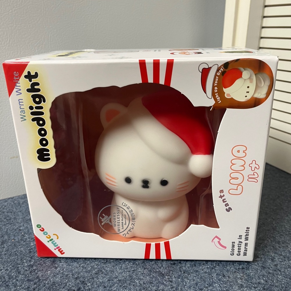 Mimicoco Santa Luna Cat Moodlight- Glows Gently Warm White NIB